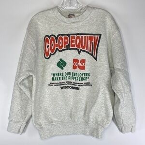 Vintage Fruit Of The Loom Co-Op Equity Cenex Wisconsin Gray Crew Sweatshirt M